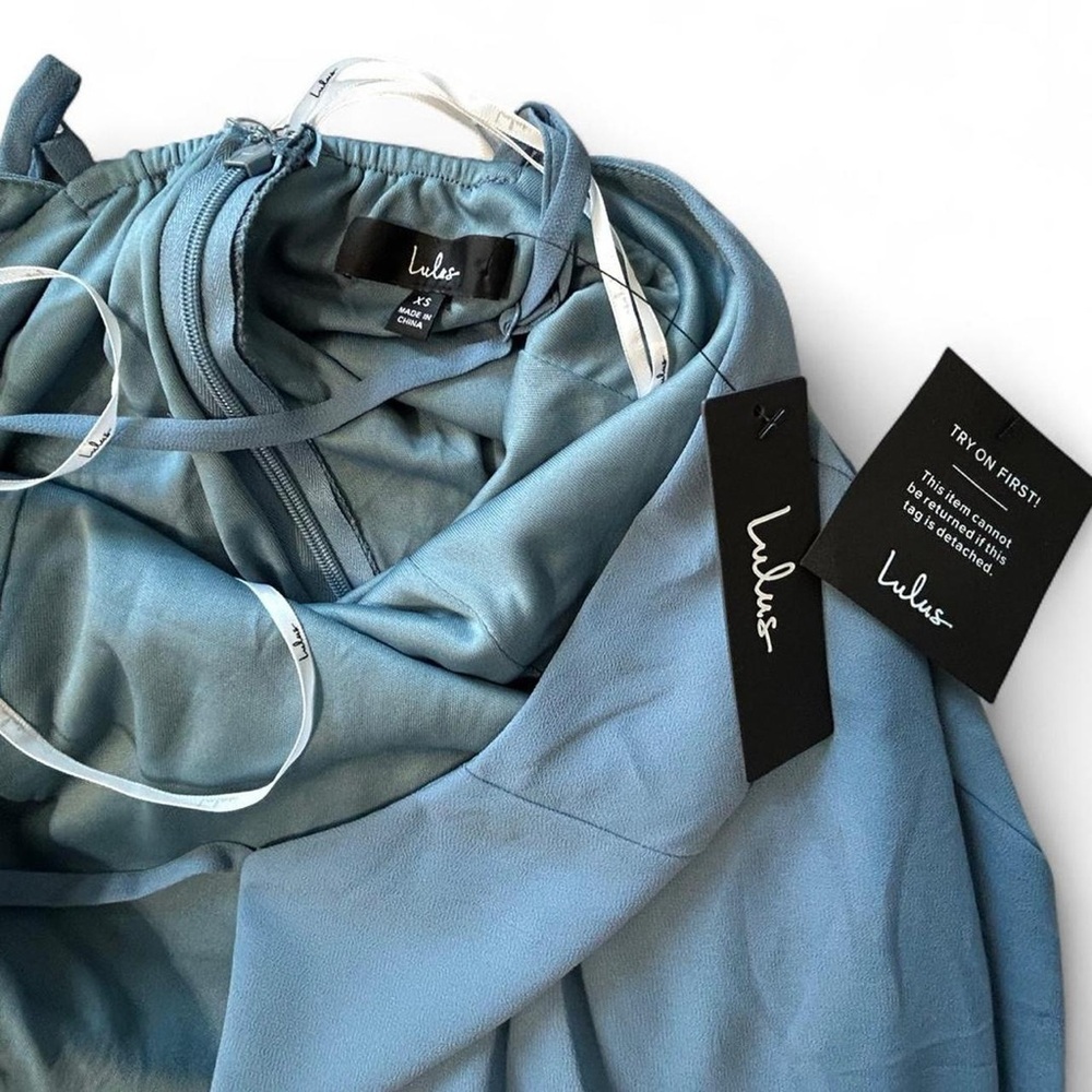 NWT Lulu’s Mythical Kind of Love Slate Blue Maxi Dress Women’s Size XS - Picture 8 of 8